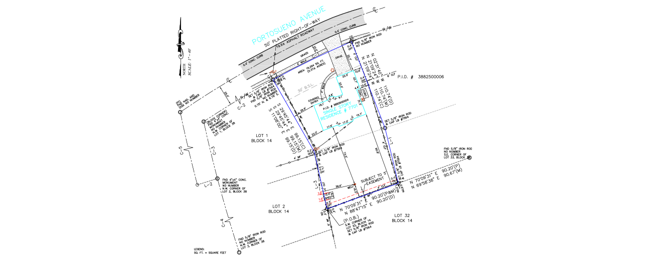 Accurate Property Line Verified Using Boundary Survey and CAD Drafting