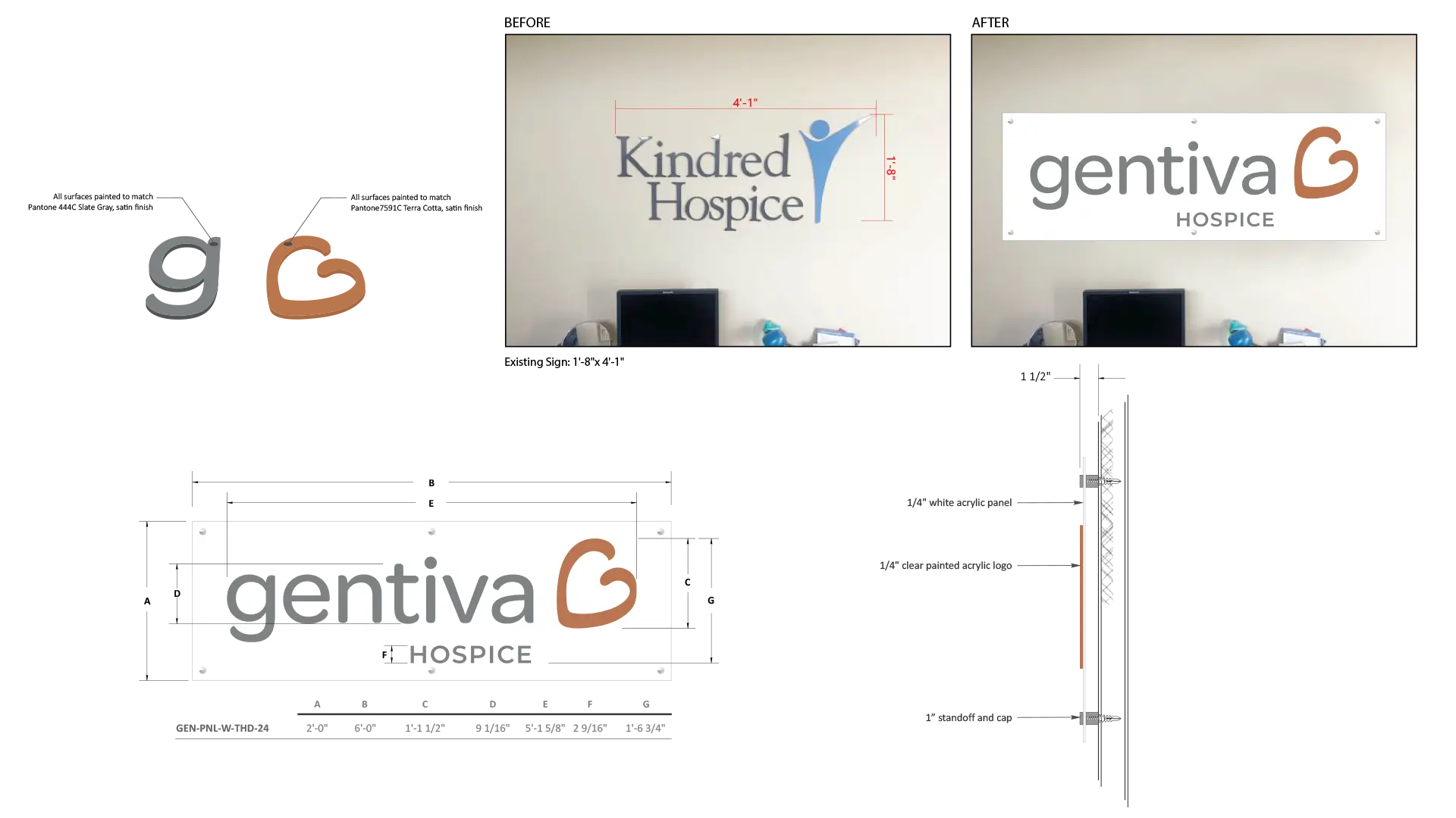 Gallery - Complete Signage Rebranding for Gentiva Hospice (Formerly Kindred Hospice)