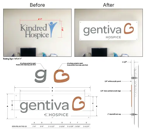 Signage Rebranding for Gentiva Hospice