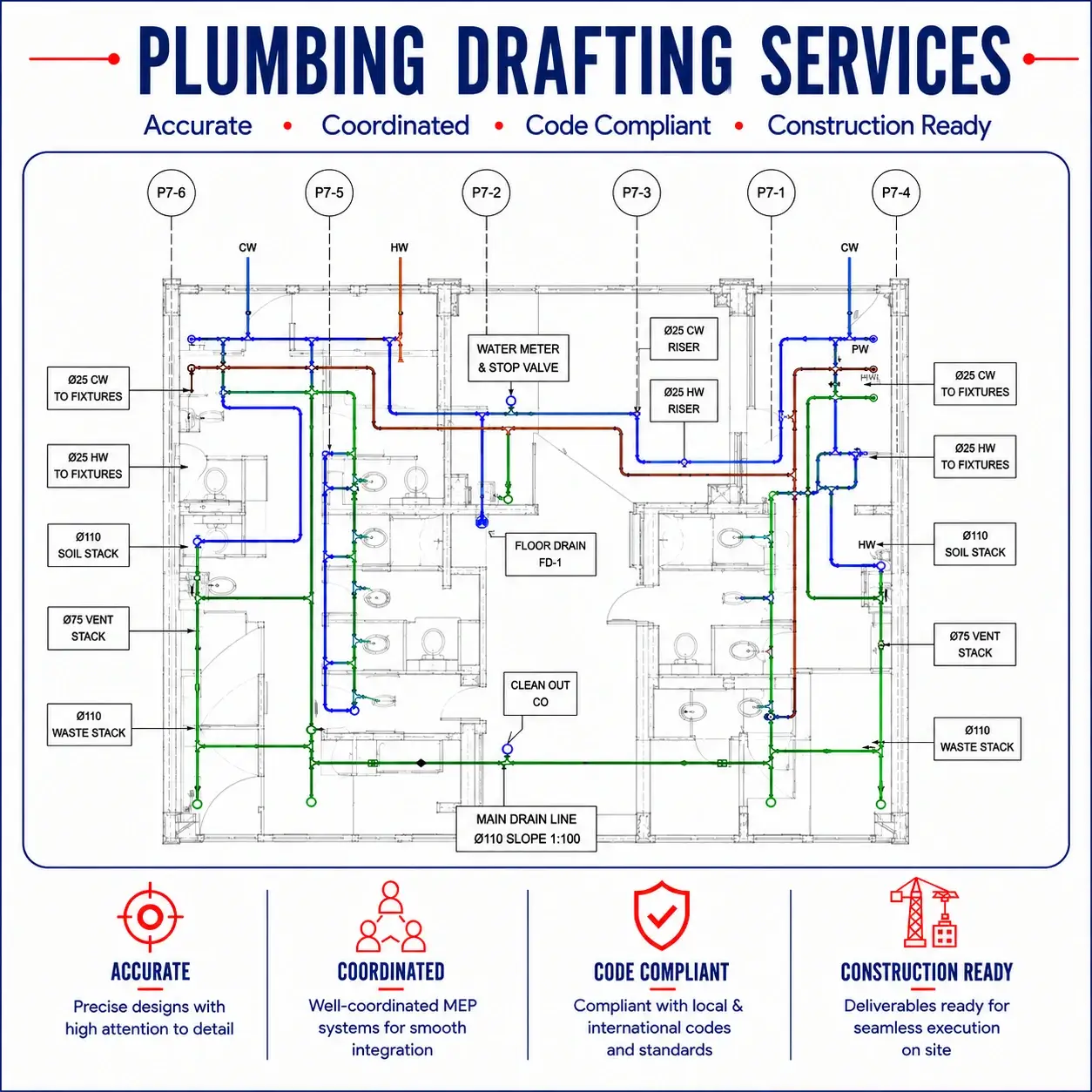 Plumbing Design, Drawings, and Isometrics to Your Standards